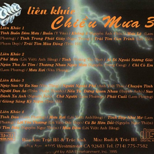 ภาพปกอัลบั้มเพลง Liên Khúc Chiều Mưa 3-3 (Asia CD 73)- Như Quỳnh Mạnh Đình Lâm Thúy Vân