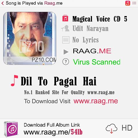 ภาพปกอัลบั้มเพลง Dil To Pagal Hai-Udit NarayanRaag.Me